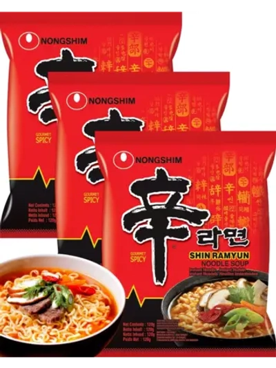 Лапша пшеничная острая Шин Рамен 120 г * 3 шт