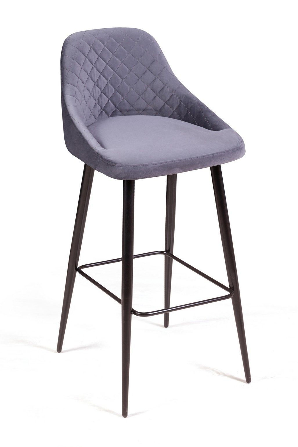 Стул барный Douglas ромб, бархат светло-серый 26