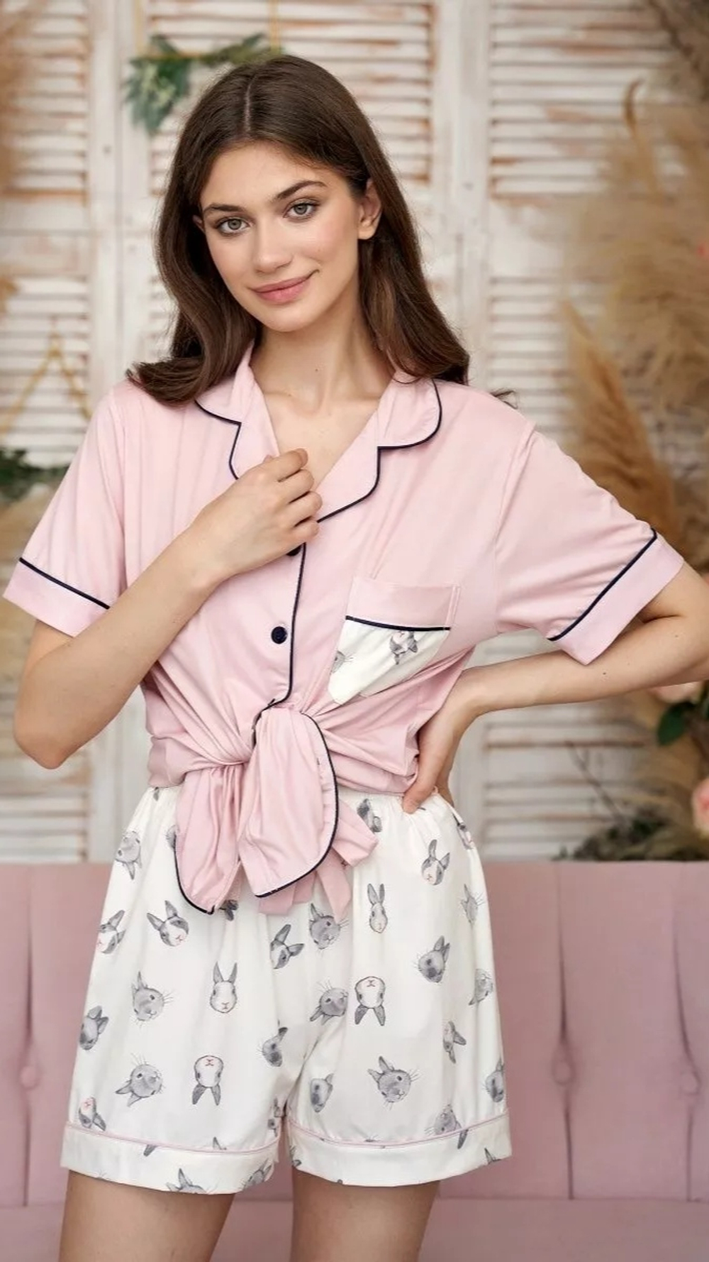 Пижама шорты и рубашка 2060