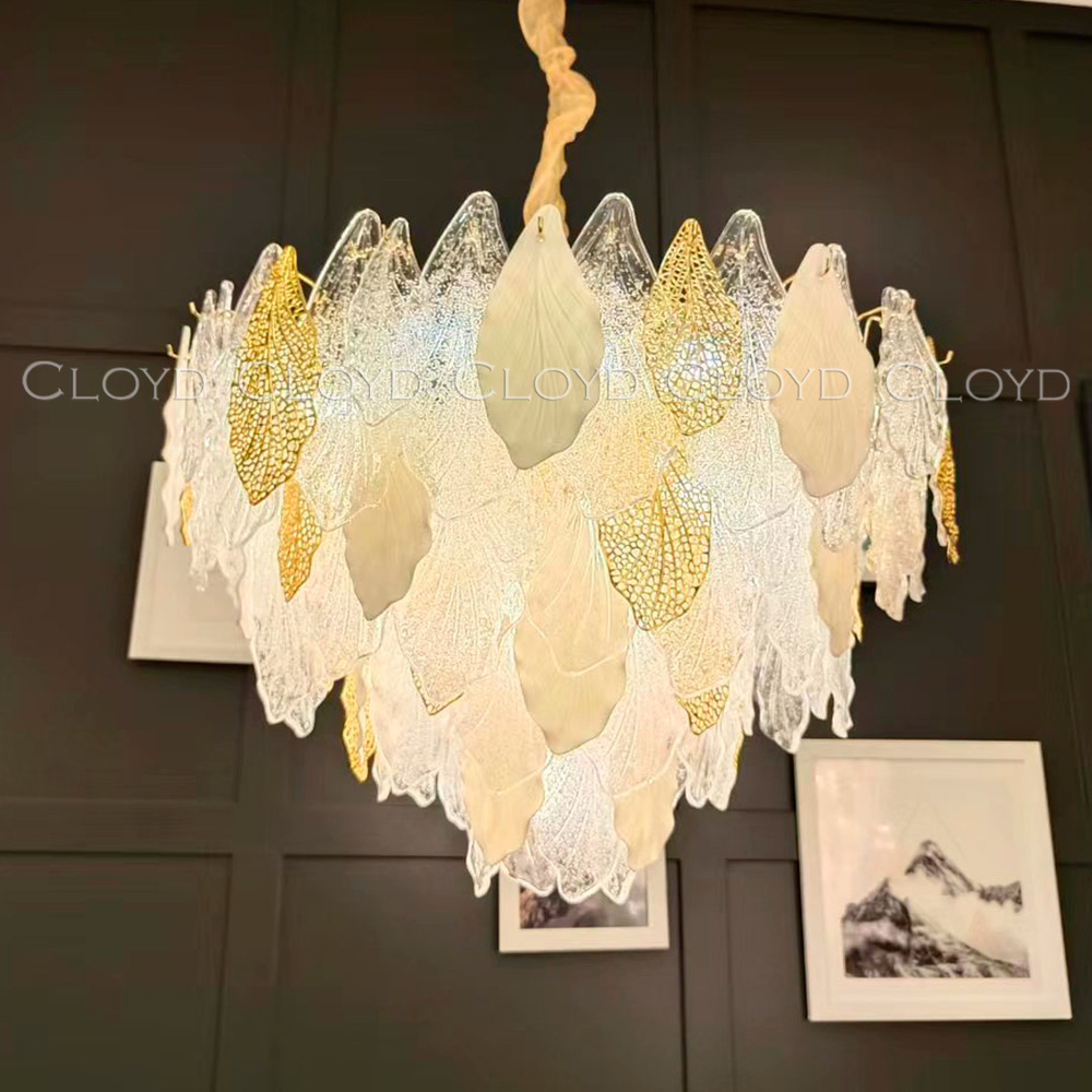 Люстра Cloyd SENEGAL-A C21 / Ø80 см - с золотыми листьями - золото (арт.10367)