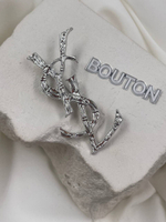 Брошь СЛ. серебристая 6,5 см