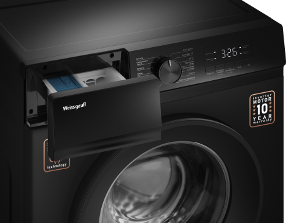 Стиральная машина Weissgauff WM 39106 Inverter Steam Black (439148)