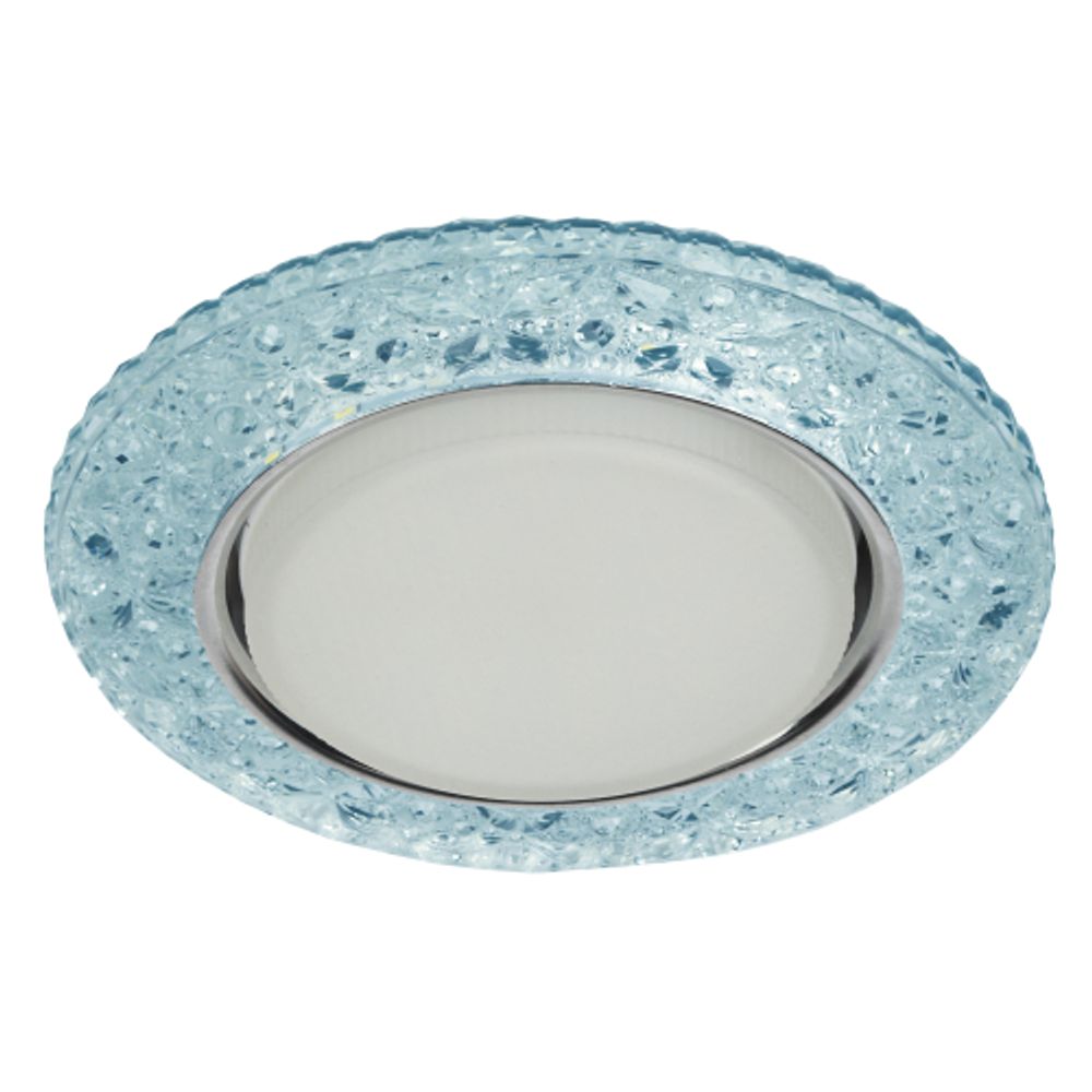 Светильник встраиваемый cо светодиодной подсветкой ЭРА DK LD25 BL/WH под лампу GX53 голубой/белый | Встраиваемые LED светильники