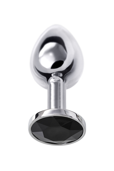 Анальная втулка с черным кристаллом 8 см