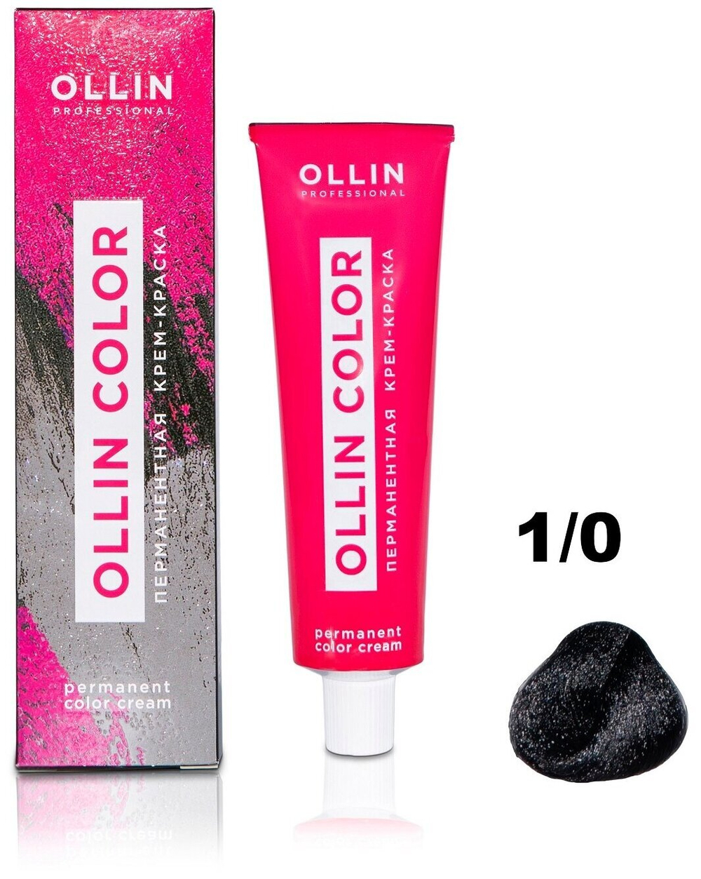 OLLIN COLOR 1/0 иссиня-черный 100 мл Перманентная крем-краска для волос