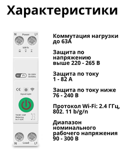 Умное Wi-Fi реле Tuya на Din рейку с Алисой автоматический выключатель