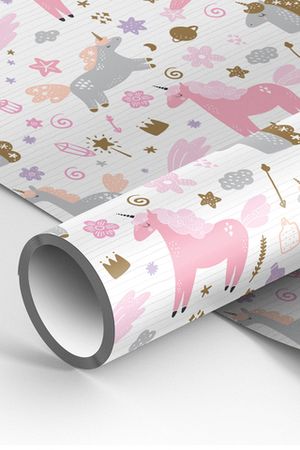 Упаковочная бумага глянц.70*100см "Unicorns",90г/м2