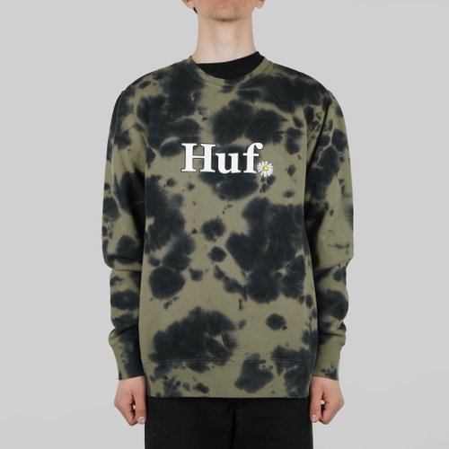 Толстовка мужская HUF In Bloom артикул:PF00392 OLIVE - купить в магазине Дайс