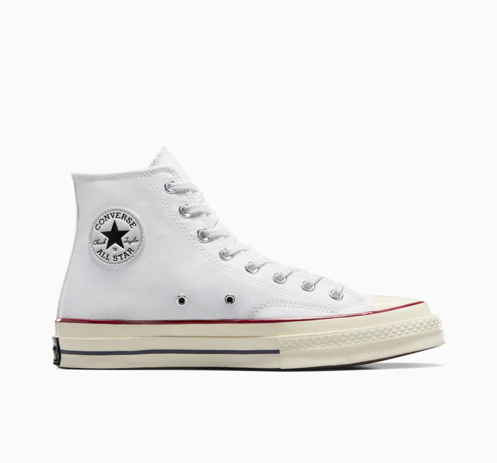162056 ПОЛУБОТИНКИ КРОССОВЫЕ CHUCK 70 HI WHITE/GARNET/EGRET