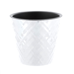 Горшок для цветов InGreen Manhattan D125мм, 1 л c дренажной вставкой, белоснежный жасмин