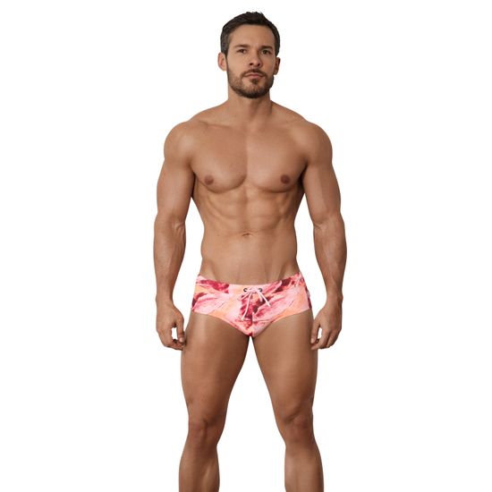 Мужские плавки розовые с принтом Clever Moda LAGO ROSA SWIMSUIT BRIEF 155404