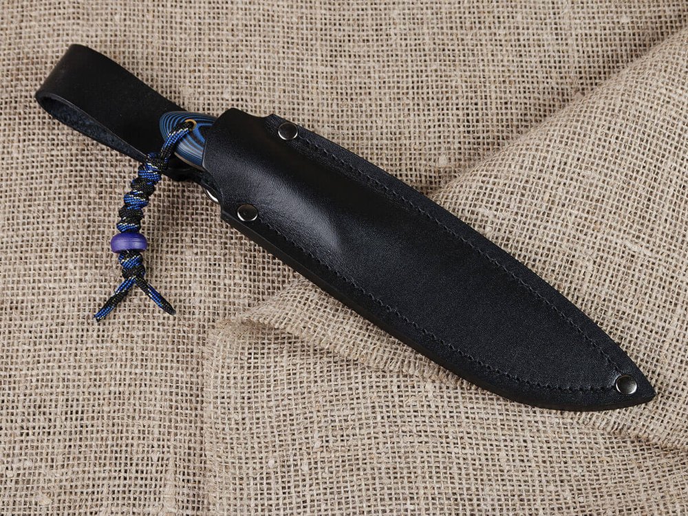 Нож для бушкрафта "Канадец", сталь VG-10/Elmax, рукоять G10 (синяя)