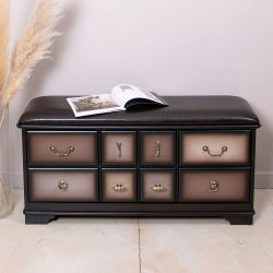 Банкетка Пандора 4 с обувницей Орех Оберджин Шоколад