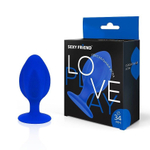 Синяя силиконовая анальная пробка - 7 см. (Цвет: синий)