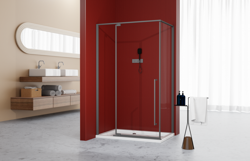 Душевое ограждение Esbano ESOGA128PSGM 120x80x195 Прямоугольная цвет оружейная сталь