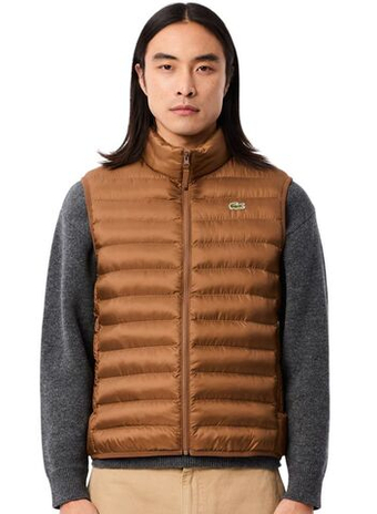 Мужская теннисная жилетка Lacoste Water Repellent Puffed - light brown
