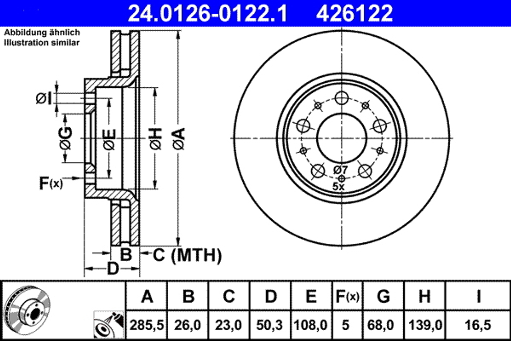 ATE - 24012601221-ATE - Brake Disc