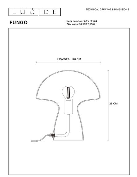 Настольная лампа Lucide Fungo 10514/01/61