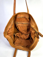 Женская большая плетеная сумка цвета whisky