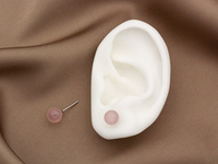 Серьги-гвоздики "Шарик. Розовый кварц" 6мм