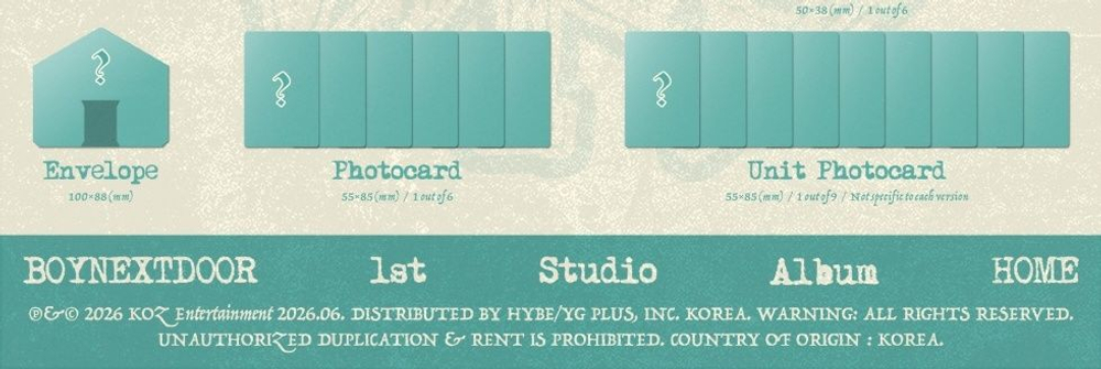 (ПРЕДЗАКАЗ) Альбом BOYNEXTDOOR - HOME 1st Studio Album 3 Version SET