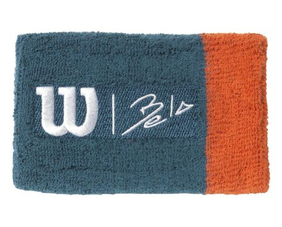 Напульсник теннисный Wilson Bela Extra Wide Wirstband II - blue/coral