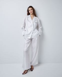 Костюм в пижамном стиле из вискозы Гуччи белый