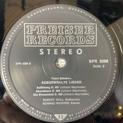 Винтажная виниловая пластинка LP Franz Schubert Шуберт, Robert Holl, Konrad Richter, Ausgewahlte Lieder (Австрия 1982)