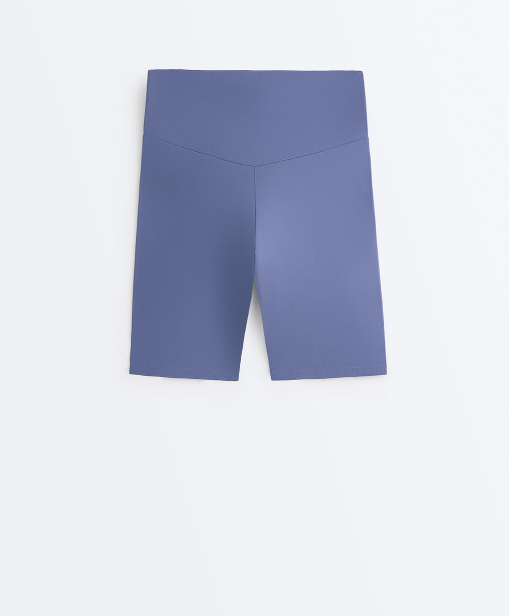 OYSHO Легинсы-велосипедки Comfortlux с высокой посадкой длиной 20 см, пыльно-синий