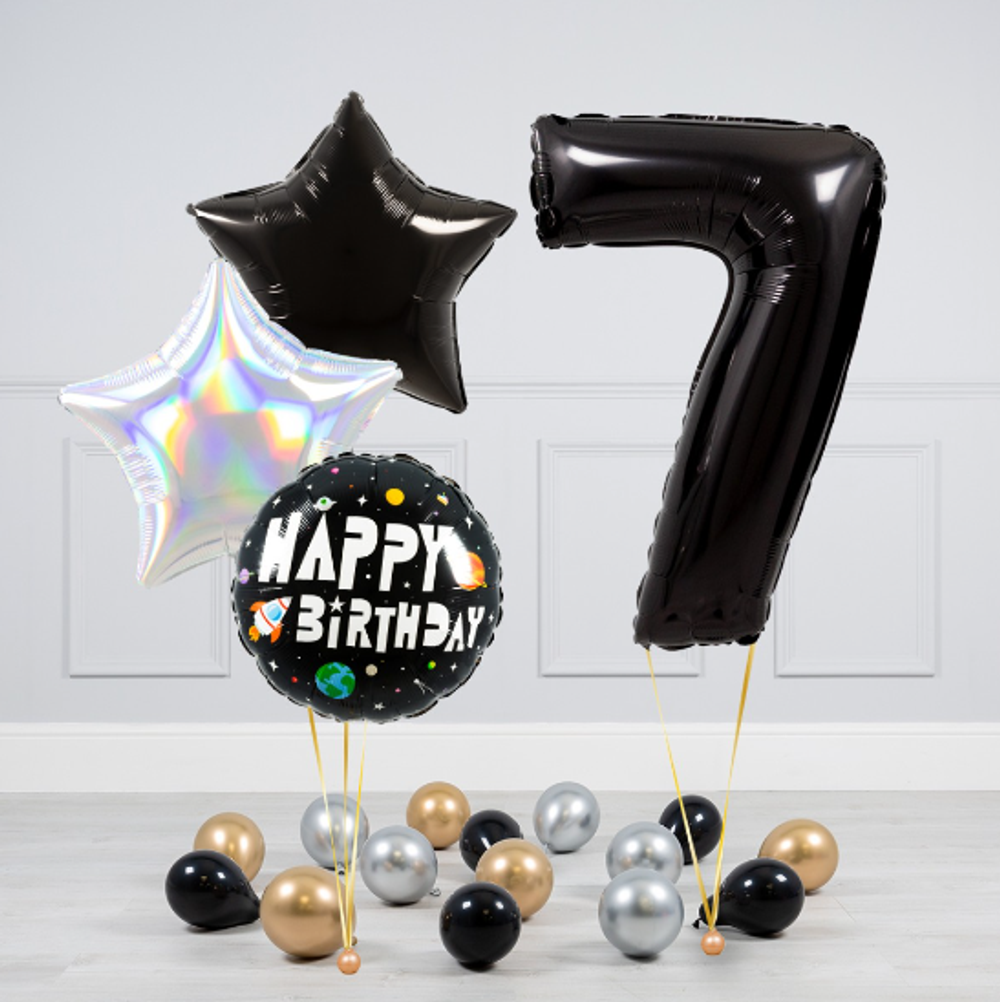 FM Шар 40" / 102 см "Цифра 7" Черный (БГ-60)  Изображение2