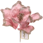 Украшение новогоднее «Пуансеттия - Волшебный день» 23 см, Сиреневый