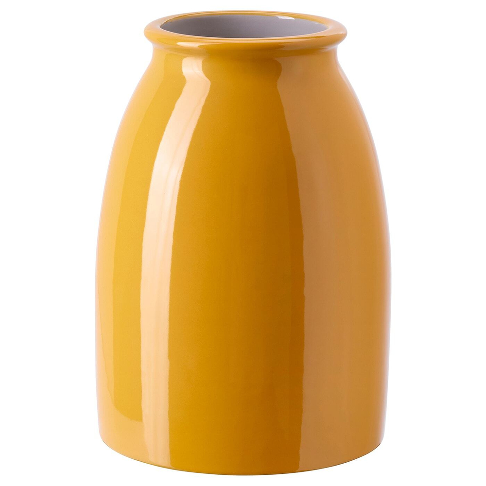 IKEA KOPPARBJÖRK  (ИКЕА КОППАРБЙÖРК)  -  Ваза, ярко-желтая, 21 см