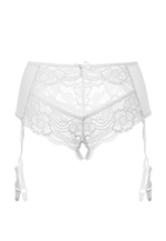 Эротические трусики-пояс с кружевными вставками белые 42-44