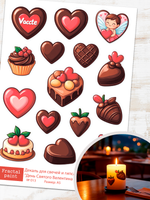 Трансфер переводной - декаль для свечей и гипса день святого валентина 013 А5