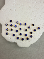 Шатоны 4 мм, Синий в золоте, 25 шт