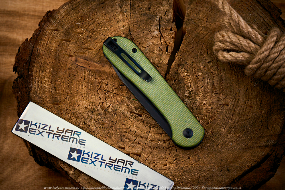 Нож Civivi BL Elementum C2103B сталь 14C28N BlackWash рукоять Olive Micarta