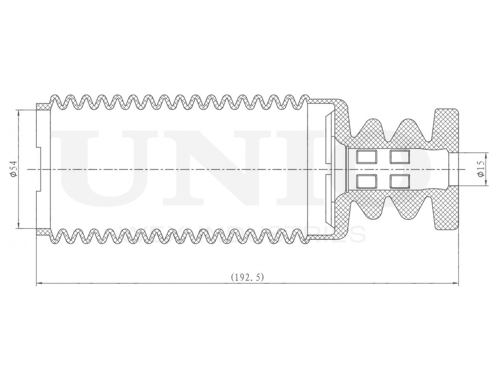 Пыльник заднего амортизатора UNIO DUC-10002
