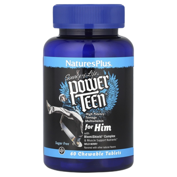 Natures Plus Power Teen® for Him 60 Chewable , Витамины для мальчиков