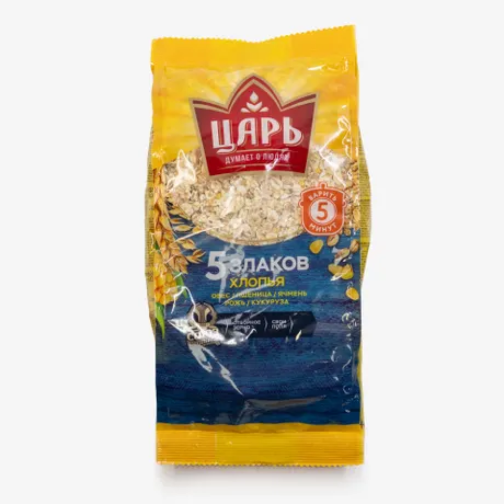Хлопья Царь 5 злаков 400 гр