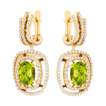 Серьги с Хризолитами и Бриллиантами, E0060-0/8