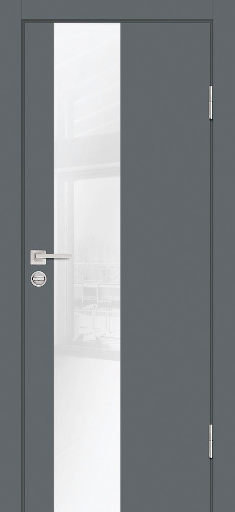 Дверь P-6 / Цвет Графит / белоснежный лакобель / Двери PROFILO PORTE