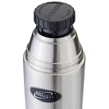 Термос 0.75л Биосталь NB-750B с узкой горловиной в чехле, Серый (28ч соохраняет тепло) 82х272мм Вес 0.5кг