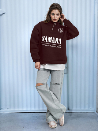 Толстовка женская с зип-воротником "Samara" бордо