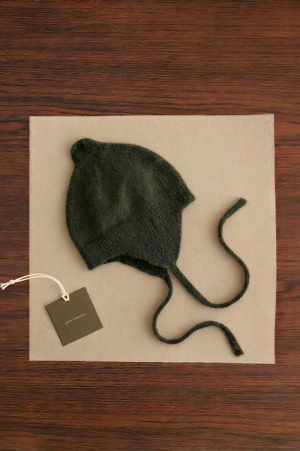 ZARA TIMELESS —ШАПКА ИЗ КАШЕМИРА, ТЕМНО-ЗЕЛЕНЫЙ