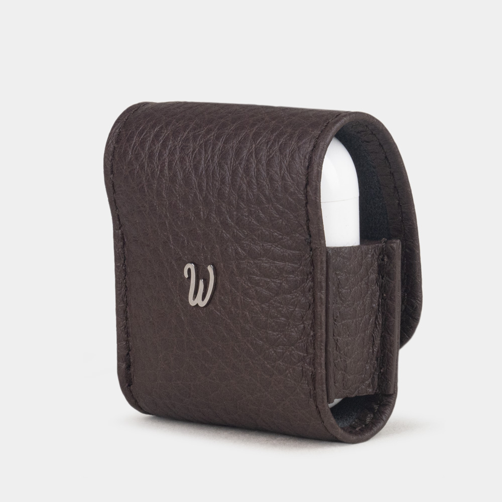 Чехол для наушников AirPods 4 из кожи теленка, черного цвета