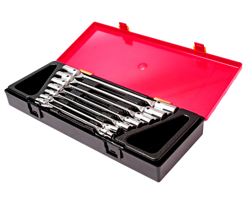 Набор ключей торцевых 6-19мм шарнирных 7 предметов в кейсе JTC