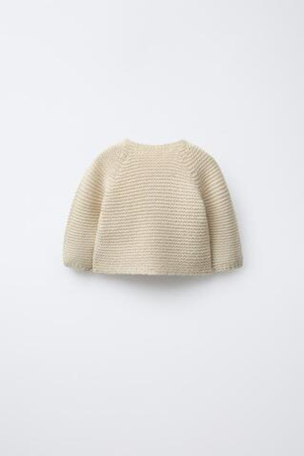 ZARA КАРДИГАН КРУПНОЙ ВЯЗКИ, СВЕТЛО-БЕЖЕВЫЙ