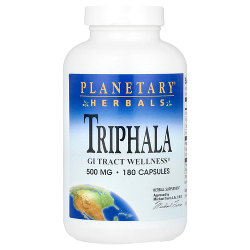 Planetary Herbals, трифала, 180 капсул (500 мг в 1 капсуле)