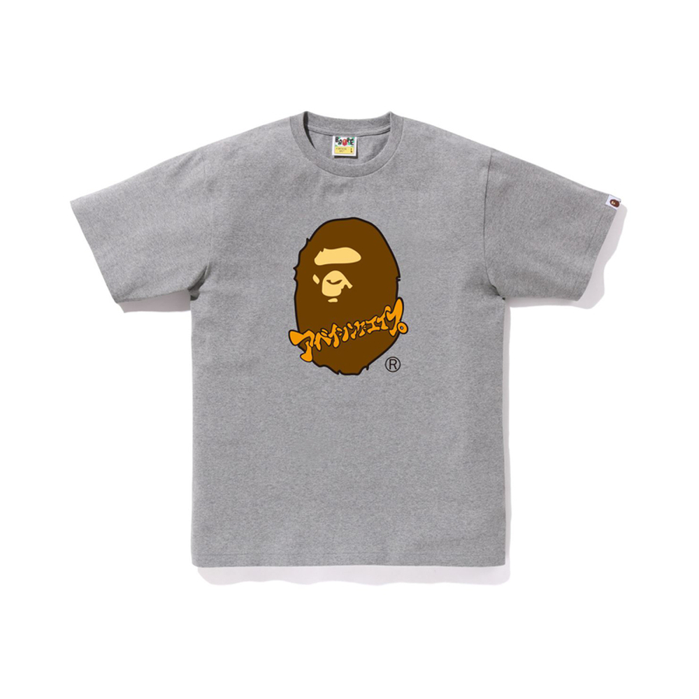 A Bathing Ape Bathing Ape Katakana Ape Head Tee Ss24 серый