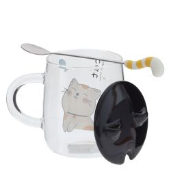 GAEM Кружка с крышкой и ложкой, 400 мл, L12 W8,5 H13 см